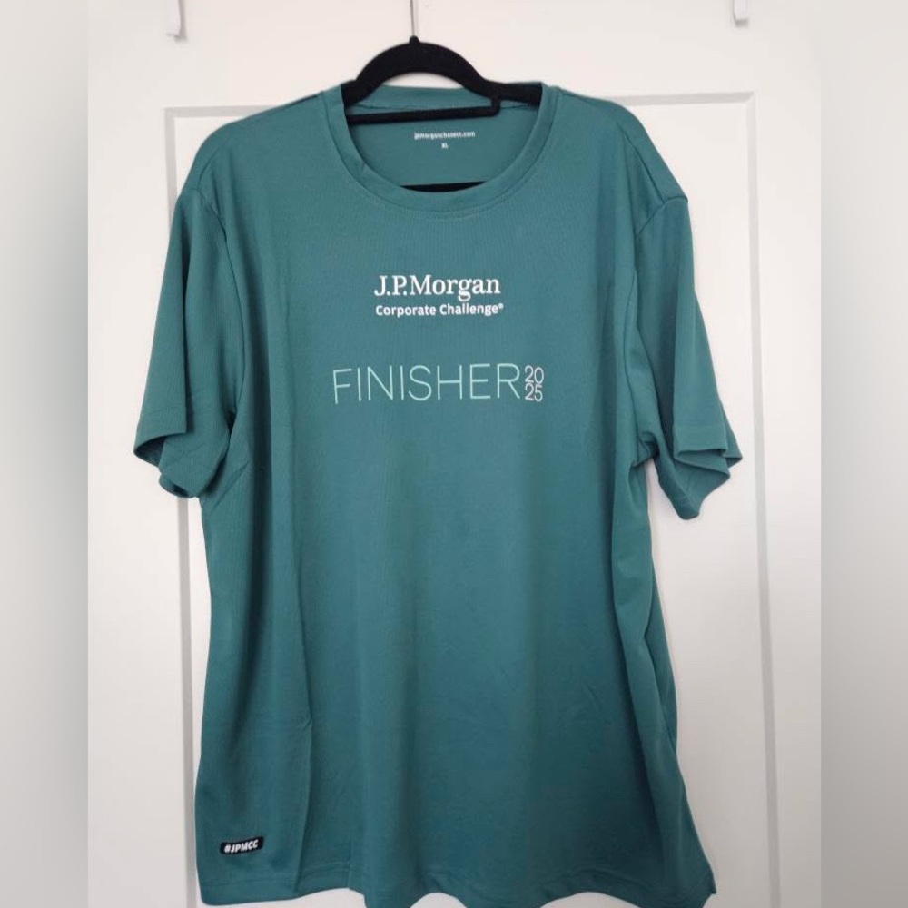 JP Morgan Corporate Challenge Finisher 2025 Men's Teal T-Shirt